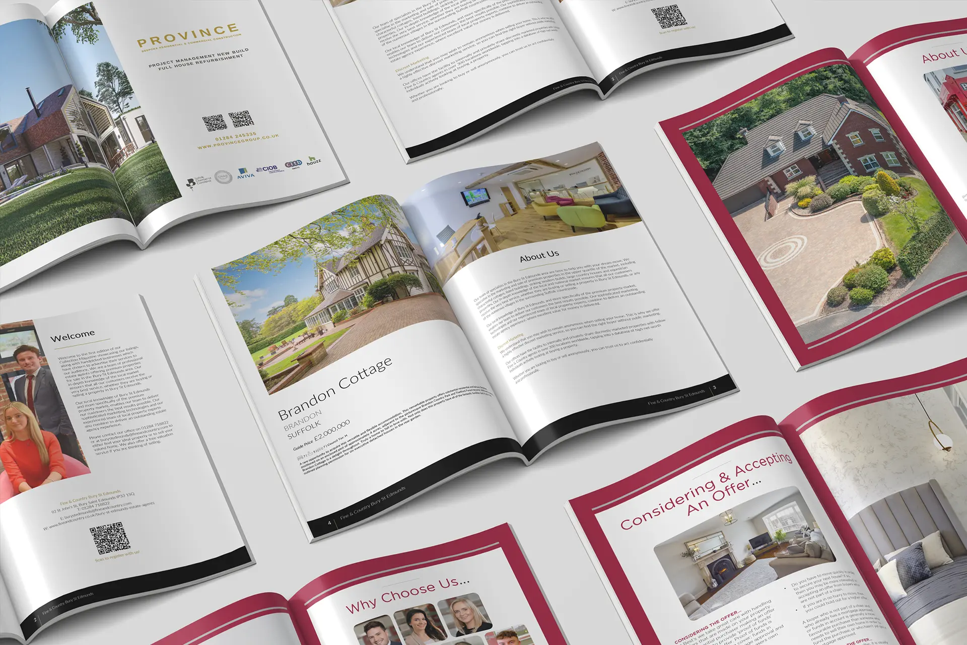 Estate agency services showcased in a publication